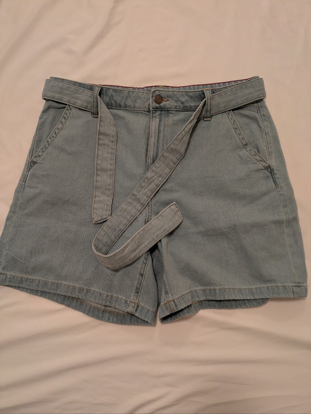 Tommy Hilfiger Light Blue Denim Tie-Waist Shorts